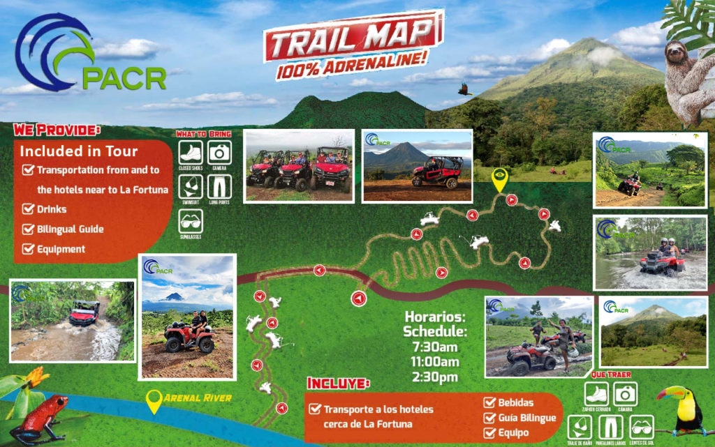 Trail map of ATV and SBS tour